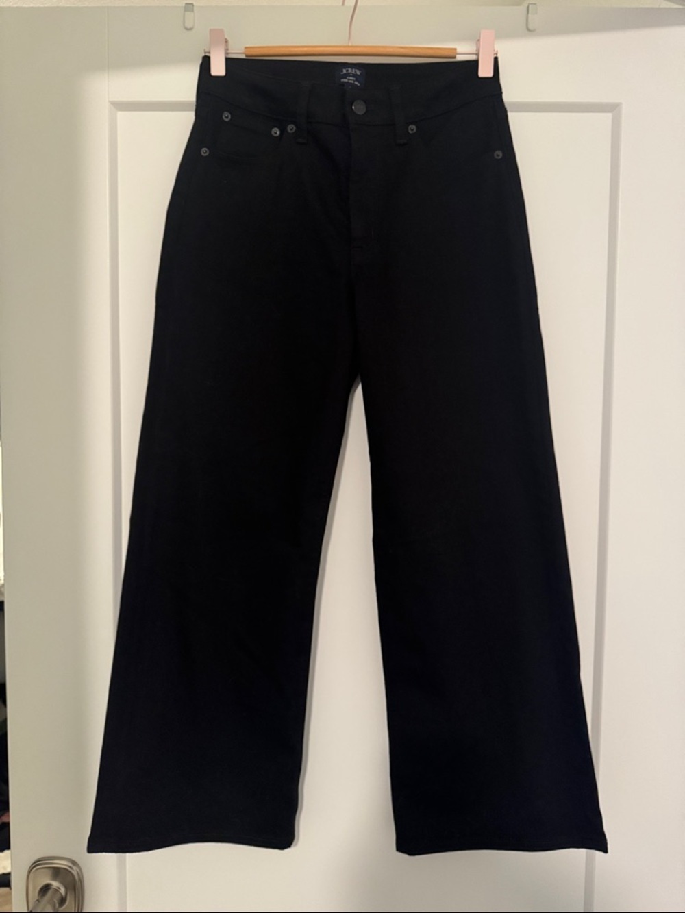 J. CREW CURVY WIDE LEG CROP JEANS BLACK DENIM - Picture 4 of 6